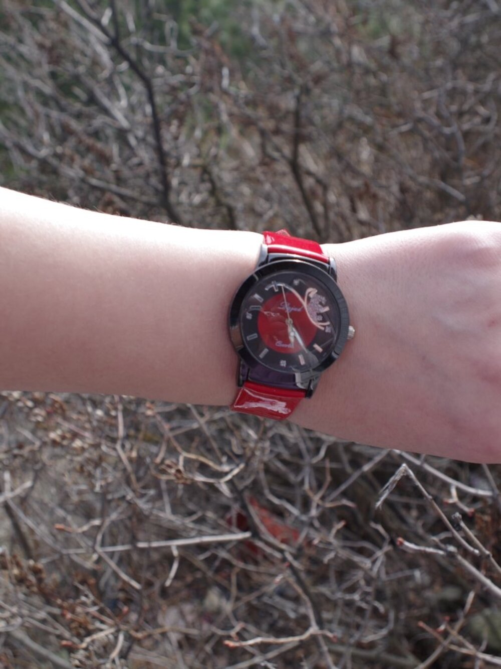 Red Vinyl  Ladies Watch
